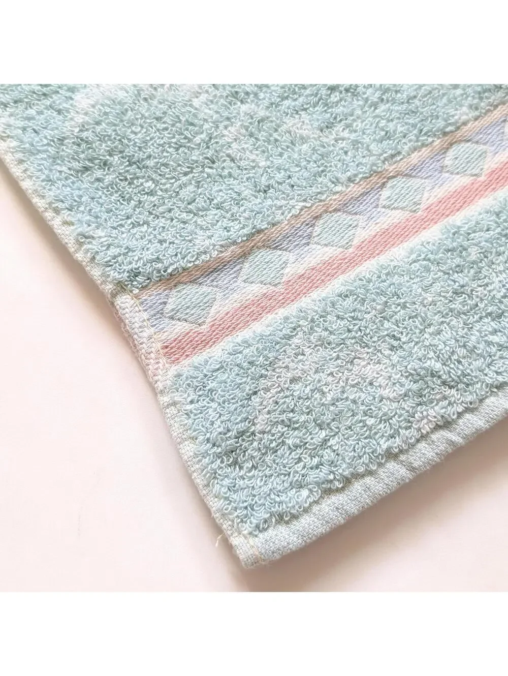 1980s Vintage Pastel Green Hand Towel & Washcloth Set